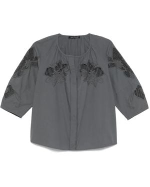 Luisa Cerano Cotton Blouse - Grey