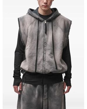 Thom Krom Kapuzenweste Mit Stone-Wash-Effekt - Grau
