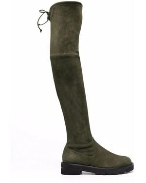 Stuart Weitzman Lowland Lift Suede Boots - Green