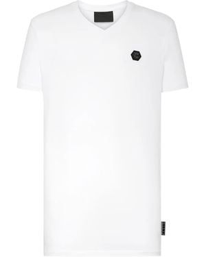 Philipp Plein V-neck Skull T-shirt - ホワイト