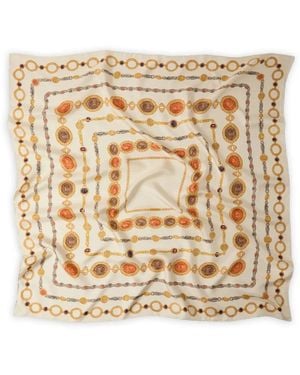 Versace Seidentwill-Schal Mit Print 90Cm - Natur