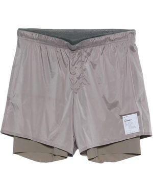 Satisfy Shorts Im Layering-Look - Grau