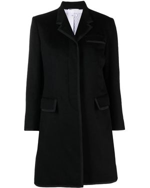 Thom Browne リボントリム ロングコート - ブラック