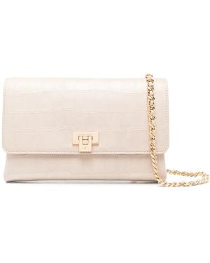 Elisabetta Franchi Chain Detail Embossed Satchel - Natural