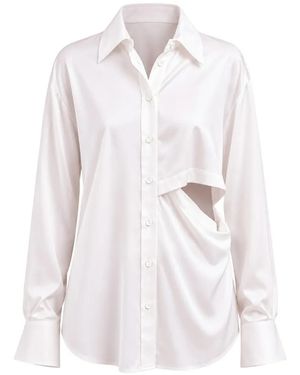 Andrea Ya'aqov Cut-Out Draped Shirt - White