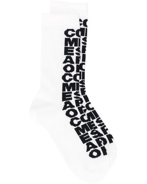 Comme des Garçons Logo Intarsia Knit Socks - White