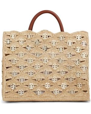 Rabanne Sac A Main Disc-Link Tote Bag - Natural