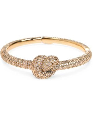 Self-Portrait Crystal-Embellished Knot Bracelet - Metallic