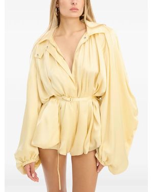ROTATE BIRGER CHRISTENSEN Balloon-Sleeve Playsuit - Natural