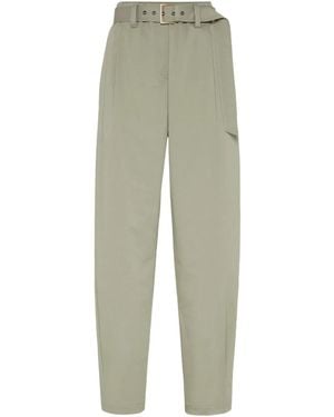 Brunello Cucinelli ベルテッド パンツ - グリーン