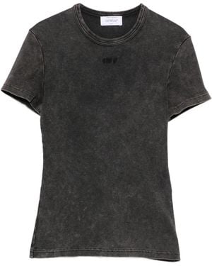 Off-White c/o Virgil Abloh T-Shirt mit Logo-Stickerei - Schwarz