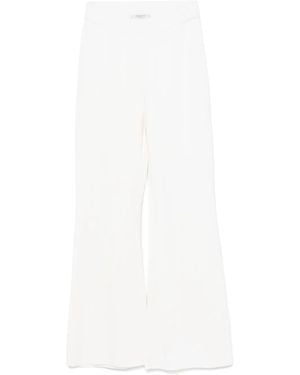 Charlott Knitted Wool Flared Trousers - White
