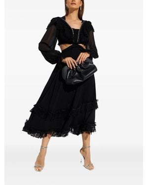 Ixiah Zinna Lace Midi Dress - Black