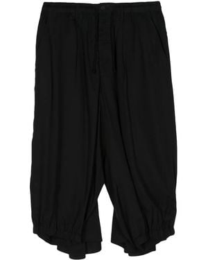 Yohji Yamamoto Drawstring-Waist Crow Trousers - Black