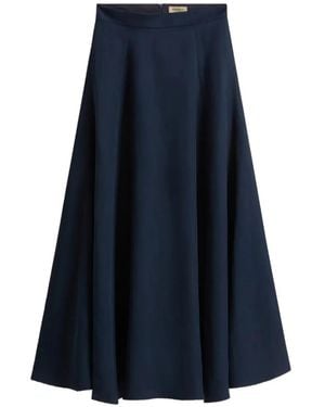 Woolrich High Waist Mini Skirt With Concealed Zip - Blue