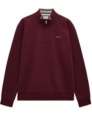 Pringle of Scotland Quarter Zip Track Sweatshirt - Red