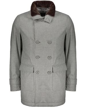 Herno Double-Breasted Jacket - Grey