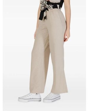 ONLY Onlcaro Tie-Waist Loose-Fit Linen Pants - Natural