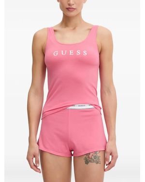 Guess Carrie Logo-Print Pyjamas - Pink
