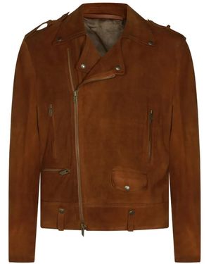 Salvatore Santoro Veste De Moto En Daim - Brown