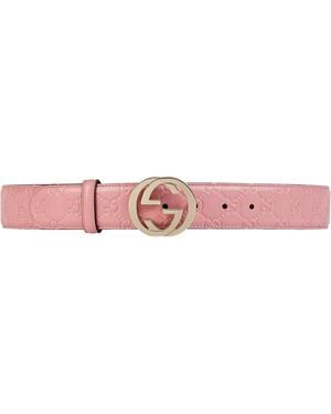Gucci Cinturón Signature con hebilla G - Rosa