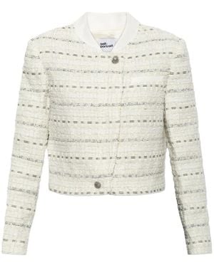 Self-Portrait Boucle Boxy Jacket - White