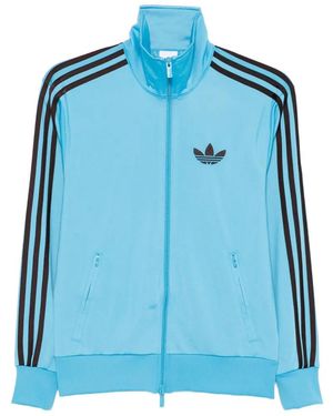 adidas Reißverschluss-Strick Mit Drei Streifen - Blau
