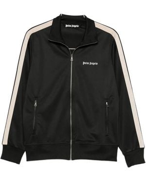 Palm Angels Embroidered-Logo Zip-Up Sweatshirt - Black