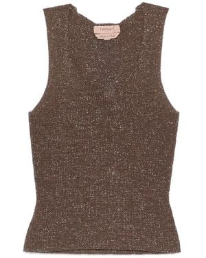 Twinset Lurex Top - Brown