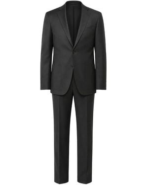 Corneliani Traje De Lana Con Botones - Negro