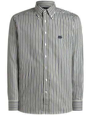 Etro Striped Button-Down Shirt - Gray