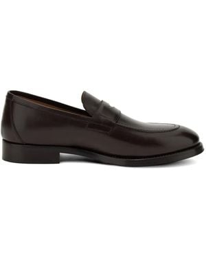BOGGI Brushed-Leather Blake-Construction Loafers - Black