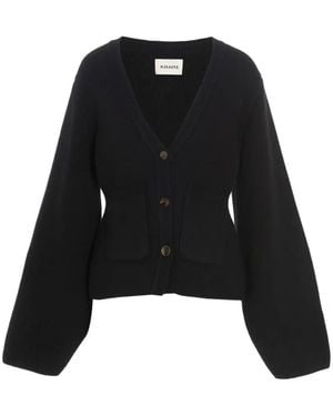 KHAITE Cashmere V-Neck Cardigan - Black