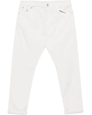 Brunello Cucinelli ロゴプレート ジーンズ - ホワイト