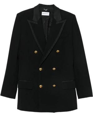 PUCCI Double-Breasted Virgin Wool Blazer - Black