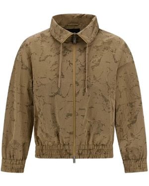 Laminar Water-Jacquard High-Neck Jacket - Natural