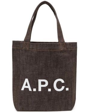 A.P.C. Logo-Print Tote Bag - Black