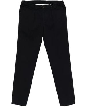 Profuomo Pleated Elasticated-Waistband Trousers - Black