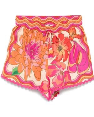 FARM Rio Floral-Print Shorts - Pink