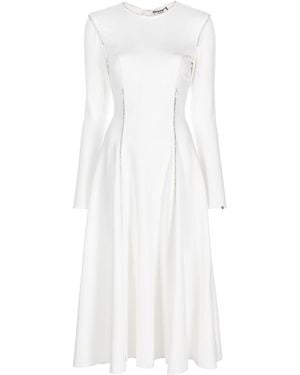 Nissa Crystal-Embellished Long-Sleeve Dress - White