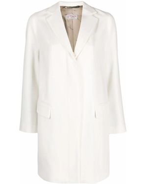 Alberto Biani Buttoned Up Wool Coat - White