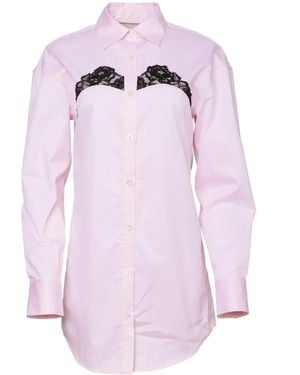 Fleur du Mal Poplin Shirt Dress - Pink