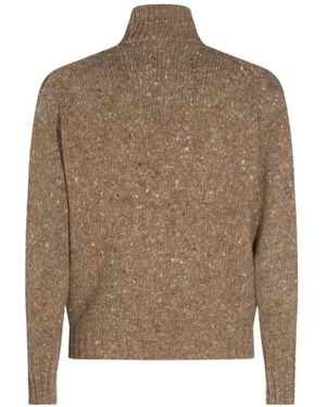AURALEE Quarter-Zip Jumper - Brown
