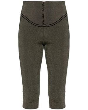 Jacquemus Serra Button-Front Leggings - Green