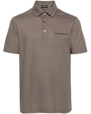 ZEGNA ピケ ポロシャツ - グレー