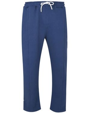 Exit Society Embroidered Drawstring Track Trousers - Blue