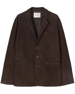 RETORI Suede Single-Breasted Blazer - Brown