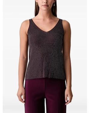 Joseph Ribkoff Stud-Embellished Knitted Top - Purple