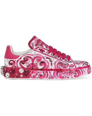Dolce & Gabbana Portofino マジョリカ スニーカー - レッド