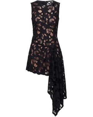 Monse Asymmetrical Sleeveless Mini Dress - Black